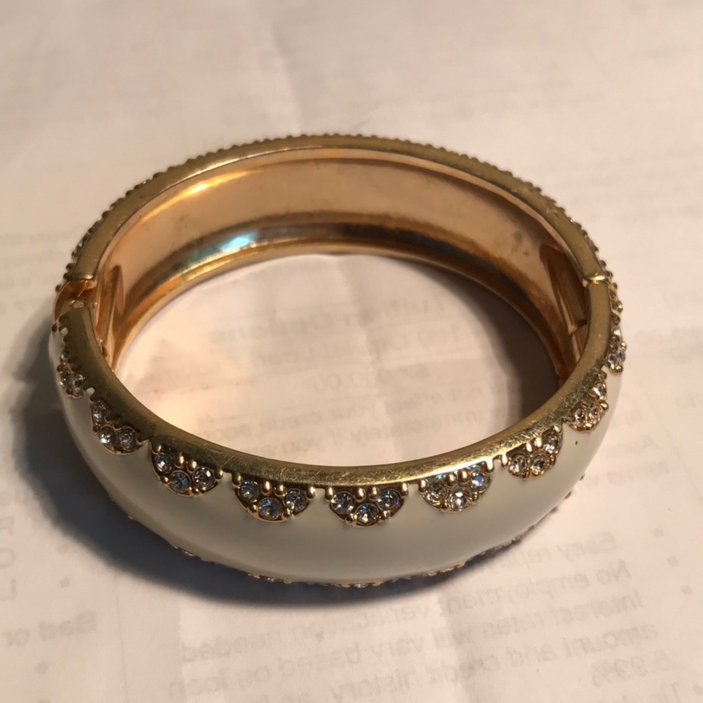 Gold white color bangle bracelet